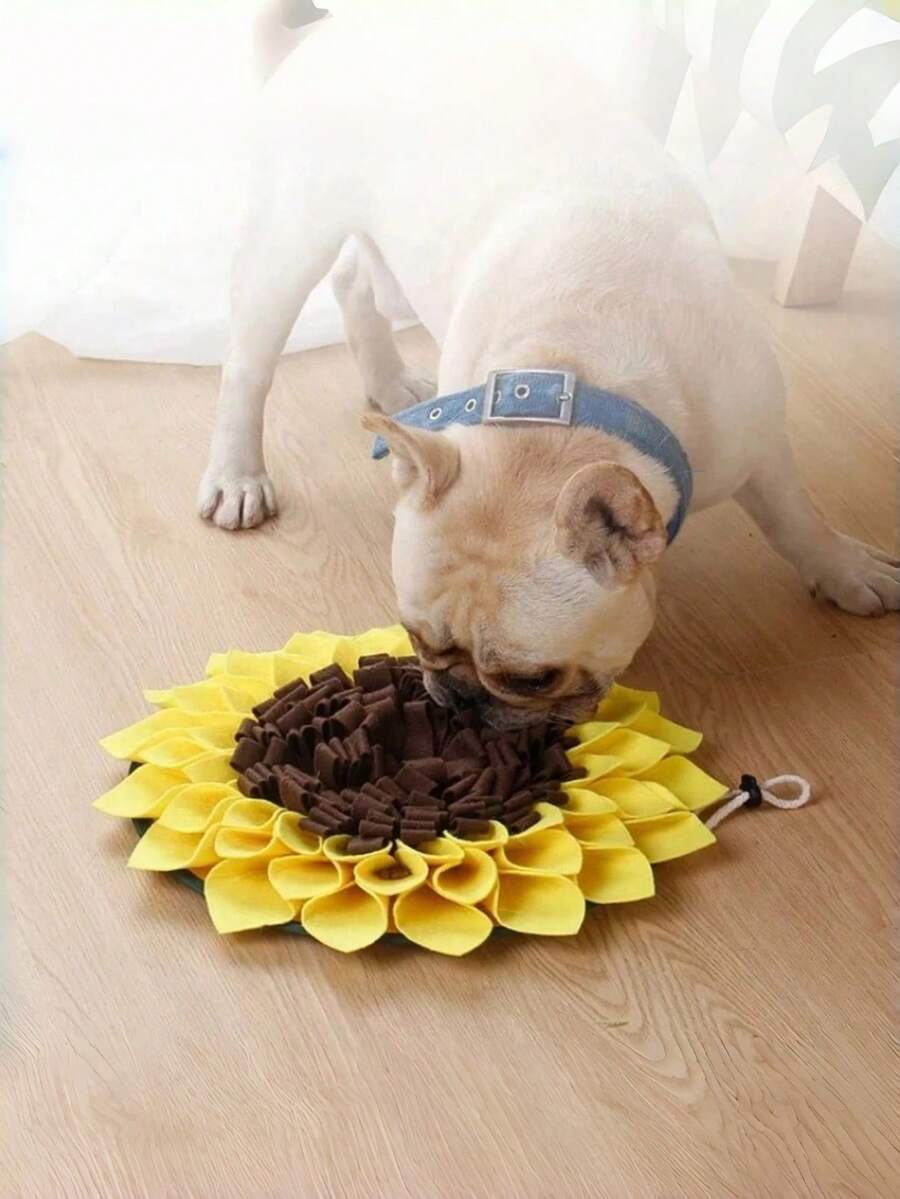 1 Pc Pet Snuffle Mat Training Blanket, Sunflower Dog Snuffle Mat, Dog Stress Relief Puzzle Toy Mat, Pet Nose Foraging Mat - Multicolor - View 1