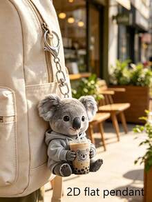 2D Flat Puppy, Kitten, Koala Pattern Keychain, Cute Dressed Animal Drinking Milk Tea Keychain, Beautiful Fashionable Key Ring Wallet Handbag Decoration, Fashionable Dressed Animal Drinking Milk Tea Party Keychain, Novel Acrylic Design Key Ring Decoration, Durable And Lightweight, Suitable For Car Keychain, Phone Keychain, Backpack And Wallet Keychain Decoration - Can Be Used As Birthday Gift, Pet Lover Keychain Car Key Bag Pendant - Multicolor - View 2