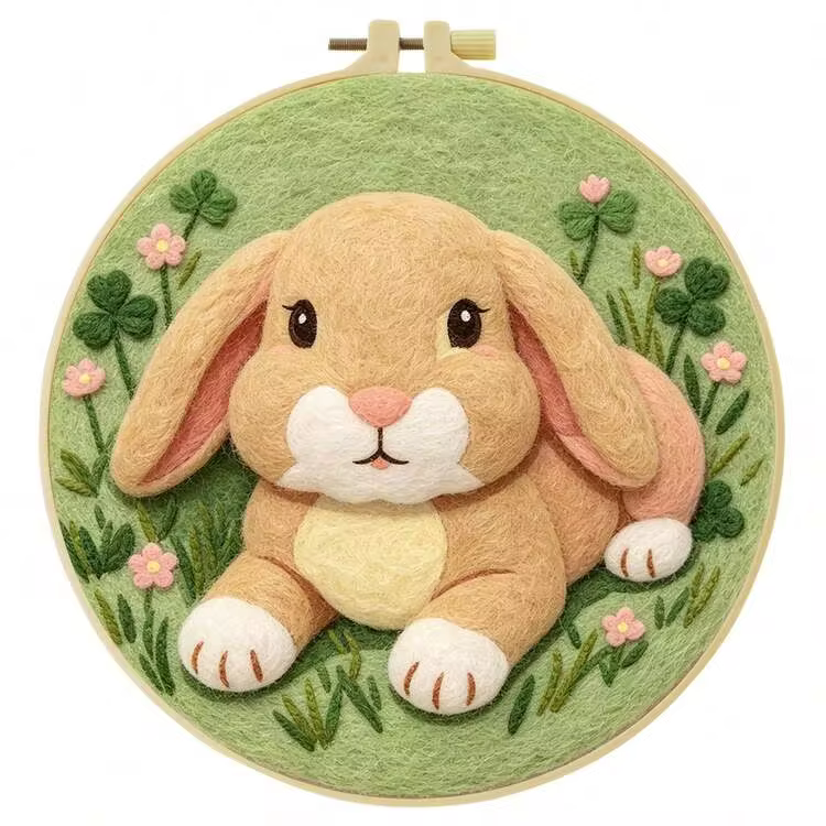 20x20cm/7.9x7.9 Inch DIY Needle Felting Starter Kit,Wool Felt,Cartoon Animals Theme Includes Instruction Manual,Embroidery Frame,Stamping Needle,Foam Padding,Wool And Felt,Handicraft Embroidery For Home Decoration,Suitable Gift For Special Occasions - Cartoon Animals - View 12