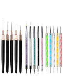 Nail Art Dotting Liner Pen Kit 15Pcs, Dual Purpose Pens For Nail Fine Painting And Rhinestone Placement - Multicolor - View 7