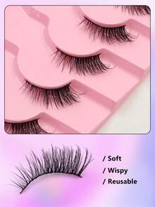Asiteo 7 And A Half Pairs Of False Eyelashes, Natural Fluffy Eyelashes, Cat Eye Eyelashes, Elongated Tail Eyelashes, Daily Wear, Strip False Eyelashes, Eyelashes, False Eyelashes - Multicolor - View 6