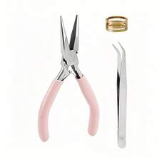 1/3/4pcs Pink Jewelry Pliers Set, Smooth Pointed Nose Pliers Without Teeth, No Blade Pliers, Handmade DIY Wire Wrapping Beading Jewelry Making Tools Including Ring Opener Tweezers - Pliers - View 7
