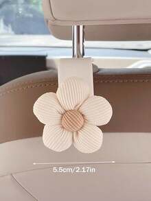 1pc/2pcs Cute Flower Car Headrest Hook, Multi-Functional Rear/Front Hanging Hook, Retractable Car Storage Hook - A - View 8