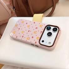 GUCADI 可愛卡通貓咪圖案手機殼，適用於 Apple 18 Pro Max、17、15、16 機型，Ins 風格設計，卡通軟殼，適合送給好友，可愛甜美少女風，創意小眾 Ins 風 - 草莓粉 - 查看 3