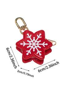 CHARM INFINITE Christmas Mini Keychain Pouch, Cute Santa Claus & Snowflake Pattern Faux Leather Zipper Coin Purse, Portable Mini Storage Bag Key Holder, Christmas Holiday Decoration Gift For Women & Girls - Multicolor - View 9