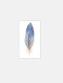 1pc Temporary Tattoo, Watercolor Gradient Blue And Brown Feather Pattern, Realistic Fake Tattoo Design, For Daily, Bachelorette Party Favors, Music Festival, Game, Graduation Gift, Lasts 3-5 Days - Multicolor - View 3