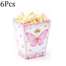 5pcs/6pcs/16pcs/Set Winter Snowflake Popcorn Boxes, Blue Paper Snack Candy Gift Boxes, Ice And Snow Theme Birthday Party Favors And Decorations - Multicolor - View 13