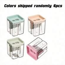 Cartoon Pencil Sharpener, Simple Dual-Hole Pencil Sharpener, Small Portable Pencil Sharpener, Learning Supplies - Multicolor - View 8