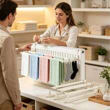Thickened Metal Double-Bar Radiator Drying Rack, Radiator Towel Rack, Space-Saving, Wall-Mounted Radiator Drying Rack, Suitable For Clothes, Towels, Fits Most Radiators - Multicolor - View 8