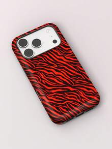 KOOLIFE Modern Zebra Pattern, Chic And Stylish Phone Case, Compatible With IPhone 18Pro Max, 17 Pro Max, 16 Pro Max, 15 Pro Max, 14, 13, 12, 11 - Red Zebra Print - View 2