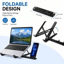 3-In-1 Laptop, Tablet And Mobile Phone Stand, 360° Rotatable And Foldable Desktop Stand, Multi-Angle Adjustable, Lightweight And Portable Stand, Compatible With Smartphones, Tablets And Laptops - View 3