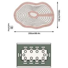 1PC Pink & White Abstract Wave Pattern Area Rug, Modern Minimalist Faux Cashmere Asymmetrical Shaped Edge, Machine Washable Large Size Mat For Living Room Bedroom, Aesthetic Home Decor - Multicolor - View 15