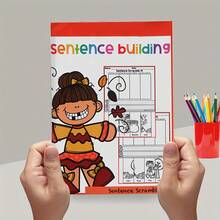 English Sentence Building Notebooks, Sentence Scramble, Picture-To-Sentence Matching, Cut & Paste Word Activities, Writing Practice, Vocabulary, Grammar & Verbal Skills Learning Worksheets, English Edition - English Sentence Building - View 5