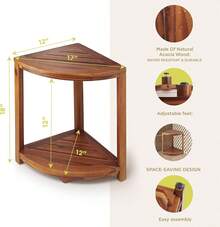 Bathroom Support Seating - Acacia Wood. - View 2
