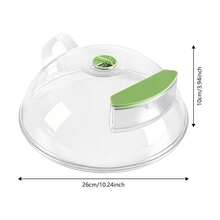 Leeamhome Clear Green PC Microwave Food Cover Dome Splash Guard With Handle Steam Vent For Kitchen Food Heating Storage - Clear, Green - View 5