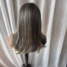 Ombre Blonde Highlights HD Transparent Lace Front Wig Preplucked Hairline Soft Long Wave Wig - Multicolor - View 9