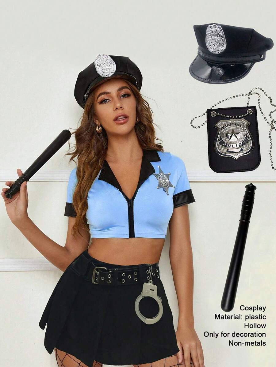 Multi-Piece Set Non-Metal Prop Sticks Theme Party Costume Dress-Up Party Role Play Cosplay Dress-Up Hat Halloween Solid Color Hat Cosplay Badge Party Decoration Event Accessory Combination Cosplay Props Valentine's Day Personalized Dress-Up Sexy Dress-Up Event Accessory Combination Suitable For Daily Wear Theme Party - Multicolor - View 1