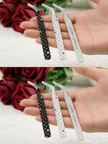 1pc Korean-Style Eyelash Tweezers - Cute Scenic Sticker Tool - Multicolor - View 8