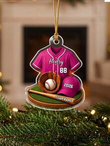 1 buah Ornamen Baseball dengan Teks Personalisasi, Ornamen Natal Pemain Baseball 2026, Ornamen Pohon Baseball, Hadiah Baseball, Ornamen Jersey Nama Tim - MultiWarna - View 12