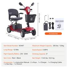 Mobility Scooter - Red - View 12