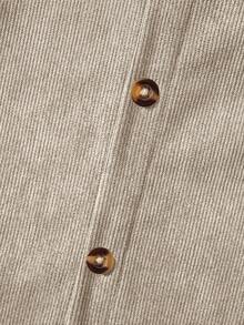 Young Boy Casual Corduroy Long Sleeve Shacket, Apricot Color - Apricot - View 8