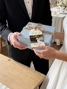 Customizable Photo Gift Tags With Jute Twine, Suitable For Wedding Favors, Bridal Shower, Anniversary, Party Decor And Holiday Gift Wrapping - Multicolor - View 4