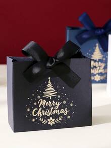 10pcs Christmas Gift Boxes With Ribbons, Festive "Merry Christmas" Design, Suitable For Personal Or Commercial Use, Elegant Wedding Gift Boxes, Perfect For Birthday And Holiday Decor, Party Favors, Christmas, Wedding And Valentine's Day - View 11