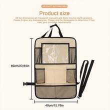 1pc Car Storage Hanging Bag, Car Seat Back Storage Pouch, Simple Portable Large Capacity Organizer, Black/Khaki/Rose Red Multiple Colors Available - A - View 11