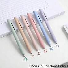 Soft Color 0.5mm Fine Tip Retractable Gel Pen - Quick Dry Non-Smudge Gel Ink Pen, Suitable For Notes, Diaries And Learning (3 Random Colors) - A - View 11