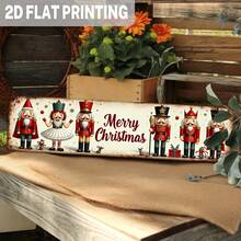 1pc 2D Flat Metal Sign, Classic Christmas Design With Blooming Nut Shell, Perfect For Holiday Season Wall Decor, Ideal For Farmhouse Or Home Decoration In Living Room, Bedroom (Random Style) - A - View 1