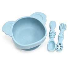 3pcs Silicone Tableware Set, Includes 1 Koala Bowl And 2 Spoons, For Baby Daily Feeding And Self Feeding Training, Nice Gift Option - Multicolor - View 14