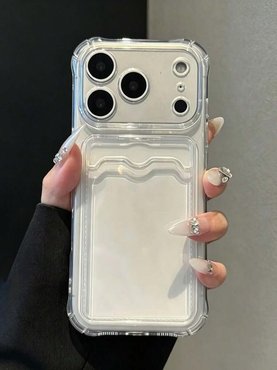 手機保護殼 - 耐用透明防震保護殼,適用於 Apple 18/18Pro/18Promax/17/16/15/14/13/12/11 系列,附卡槽 - 透明背蓋,附彈出式卡槽,方便取卡的手機保護殼 - 透明5 - 查看 1