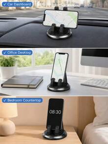 Universal 360° Rotatable ABS Dashboard Phone Holder, Anti-Slip Car Phone Mount, Car GPS Navigation Accessory, Adjustable Car Phone Holder, Suitable For Car Electronic Devices, All Season Use - A - View 5