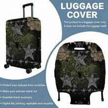 1PC / Flat Print Design / Luggage Cover (Only Luggage Cover, Not Including Luggage) / Suitable For 20 To 28 Inch Luggage / Made Of Thickened Fabric / Essential Accessory For Your Travel And Checked Luggage. - Multicolor - View 18