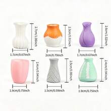 6pcs/Set Mini Resin Flower Vase Set, DIY Miniature Model Small Decor, Suitable For Home, Office And Other Desktop Decoration, Outdoor Garden Potted Plant Decoration, Perfect Holiday Gift - Resin Small Vase - View 12
