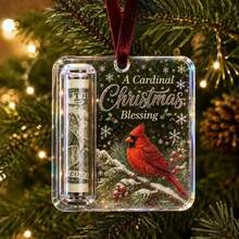 1pc 2D Flat Hanging Acrylic Storage Ornament - Suitable For Christmas Tree Decoration With Hooks, Bill And Cash Holder, Graduation Gift, Back To School Gift, Tree Decoration, Acrylic Hanging Plaque For Savings Display - Acrylic Pendant - View 14