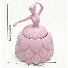 1pc Large 3D Printed Ballet Dancer Jewelry Storage Box With Lid, Multi-Functional Decorative Trinket Container, Creative Desktop Ornament, Perfect Holiday Gift For Women - Multicolor - View 6