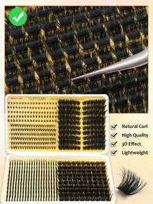 630pcs Mixed False Eyelash Book, D Curl, 5 Different Styles, Large Capacity, Customizable, Suitable For Beginners, Applicable For All Occasions, False Eyelash Book - C - View 7