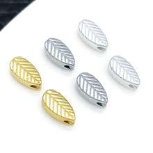 3pcs 18K Gold Plated Leaf Spacer Beads Textured Leaf Beads For DIY Bracelet Necklace Earrings Handmade Jewelry Making Craft Accessories - Multicolor - View 6
