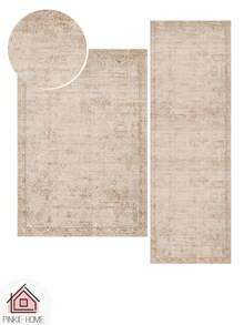 Pinkie Home - 1pc Vintage Persian-Floral & Stripted Bohemian Area Rug/Carpet/Bath Mat, Suitable For Bathroom, Kitchen, Entryway, Hallway, Bedside, Living Room, Bedroom, Machine Washable Rug, Home Decor - Champagne - View 6