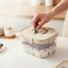 Multi-Functional Transparent Plastic Compartment Food Storage Box, Refrigerator Multi Grids Sealed Fresh-Keeping Box With Cover, Large Capacity Reusable Vegetables FruitsIngredient Container, Microwave Heatable, Kitchen Food Storage And Organization - Multicolor - View 7