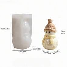 Christmas Snowman Scented Candle Silicone Mold – DIY Cute Snowman-Shaped Mold For Candle Making, Art Crafts, Plaster Ornaments, And Soap Production. Reusable And Easy To Demold - Transparent White - View 5