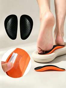 1/2/3Pairs Arch Support Sports Foot Pad EVA Arch Support Half Insoles For Men And Women - Orange - View 3