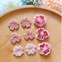Light Oxygen Flower Cluster Polymer Clay Cutting Mold, Multi-Petal Small Flower Shape, Radial Hollow Texture Petal Design Clay Cutting Mold, DIY Handmade Earring Pendant Brooch Making Tool, Suitable For Polymer Clay, 3D Printed Process, Clean Cut, Handmade Jewelry Floral DIY Craft Accessory, 3D Printed Process, Clean Cut, Handmade Jewelry Floral DIY Craft Accessory - Flowers - View 10