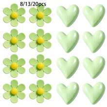 8/13/20pcs Heart & Flower Mixed Style Heart-Shaped Decorative Push Pins, Soft Cork Office Decor, Cute Random Assortment - B - View 1