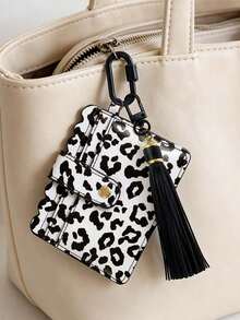 PU Card Holder Keychain With Tassel,Multi Slots Id Credit Card Wallet Bag Charm,Portable Id Card Coin Purse,Bank Card Holder,Fashion Accessories - Multicolor - View 9