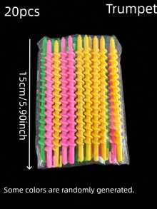 20-Piece Set Of Spiral Curlers For Long Hair (Random Colors) – DIY Hair Styling Tools, Hair Accessories For Women And Stylists - Multicolor - View 9