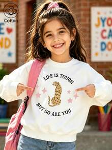 Life Is Tough But So Are You Cheetah Inspirational Hoodie - White - View 1
