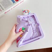Lolla 1pc (Pen Not Included) 360 Rotating Stand Unicorn Design Protective Case Compatible With Ipad 7/8/9 Tablet Shell 2022 Apple Air 5/4/3 9th Gen 10.2 Silicone Pro 11 Full Coverage 2024 Mini 5 New Air 6/ A7/8/9 PLUS/11 - Multicolor - View 10