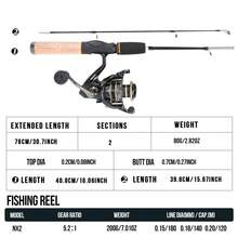 KecchKrezing 2-Section Ice Fishing Rod Set With Ceramic Guides For Smooth Line Flow, EVA Non-Slip Grip, Spinning Reel With Metal Spool For Smooth Line Retrieval, Lure For Attracting Fish, Strong Fishing Line, Tackle Bag For Storage, Professional Winter Hard Water Ice Fishing - Black - View 3